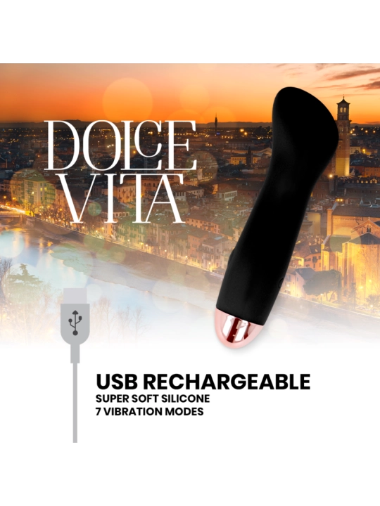 Aufladbarer Vibrator Eine Schwarze 7-Geschwindigkeit von Dolce Vita