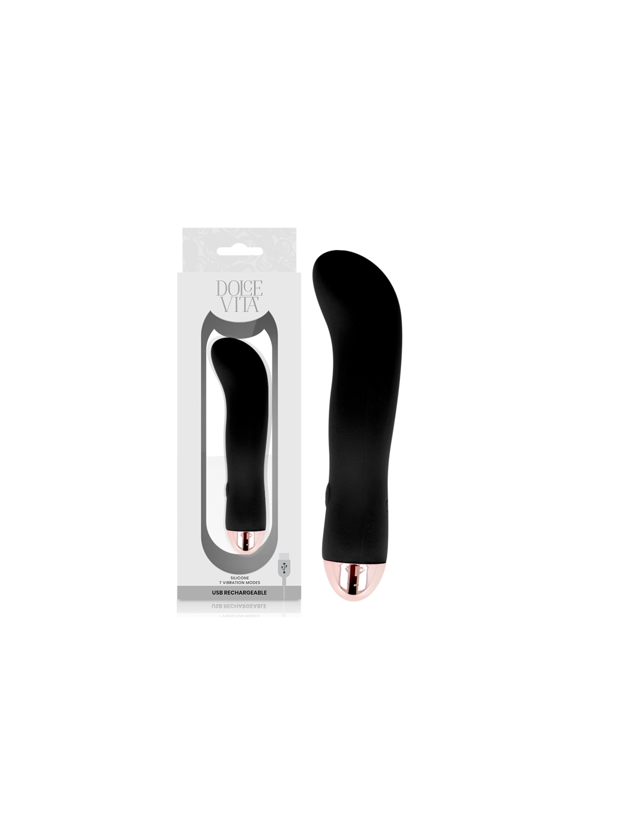 Aufladbarer Vibrator Zwei Schwarz 7 Geschwindigkeit von Dolce Vita