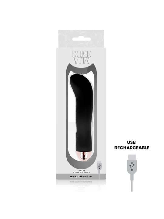 Aufladbarer Vibrator Zwei Schwarz 7 Geschwindigkeit von Dolce Vita