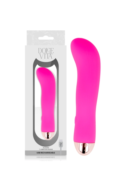 Aufladbarer Vibrator Zwei Rosa 7 Geschwindigkeiten von Dolce Vita