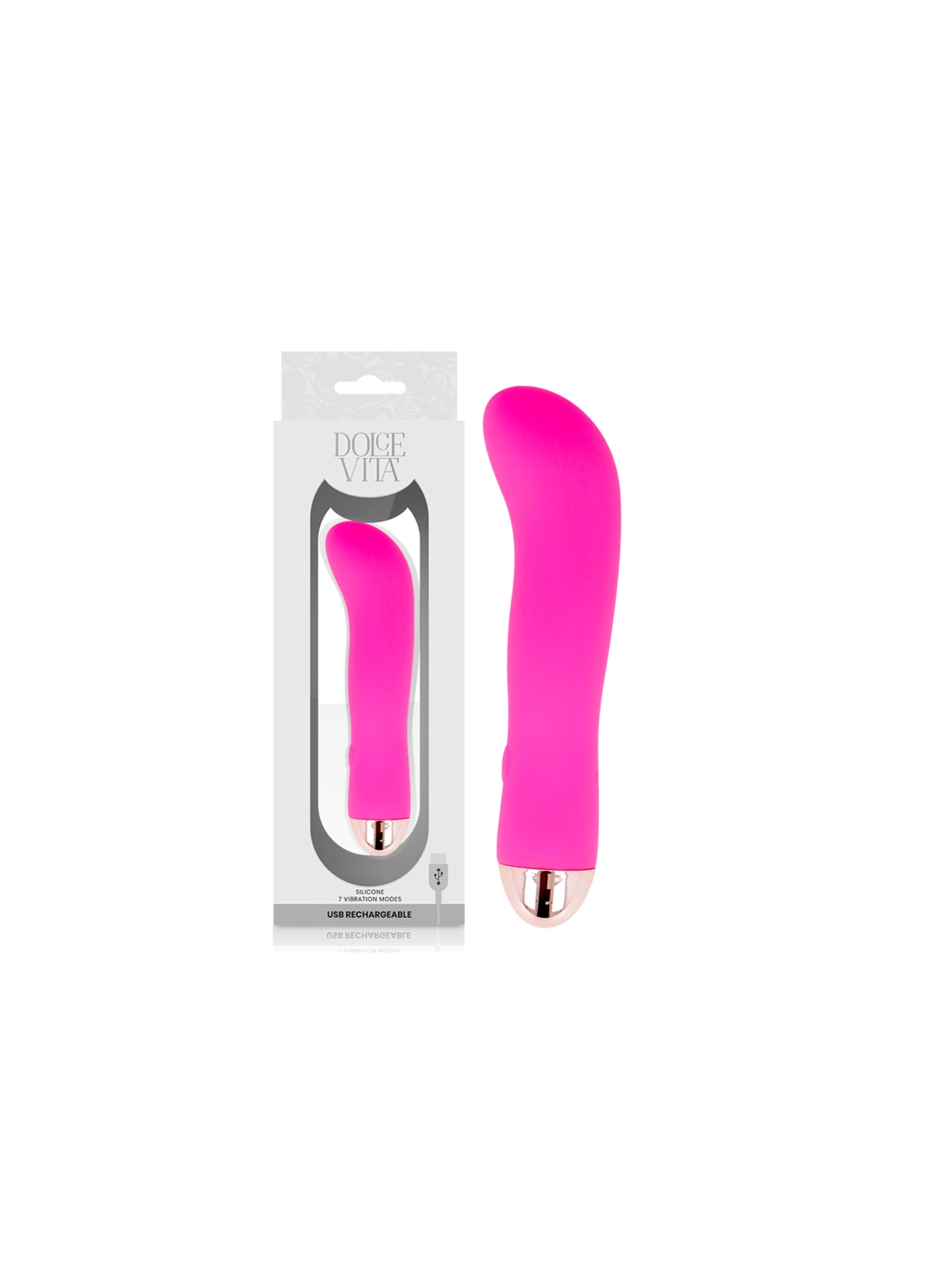 Aufladbarer Vibrator Zwei Rosa 7 Geschwindigkeiten von Dolce Vita