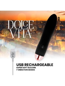 Aufladbarer Vibrator Vier Schwarz 7 Geschwindigkeiten von Dolce Vita