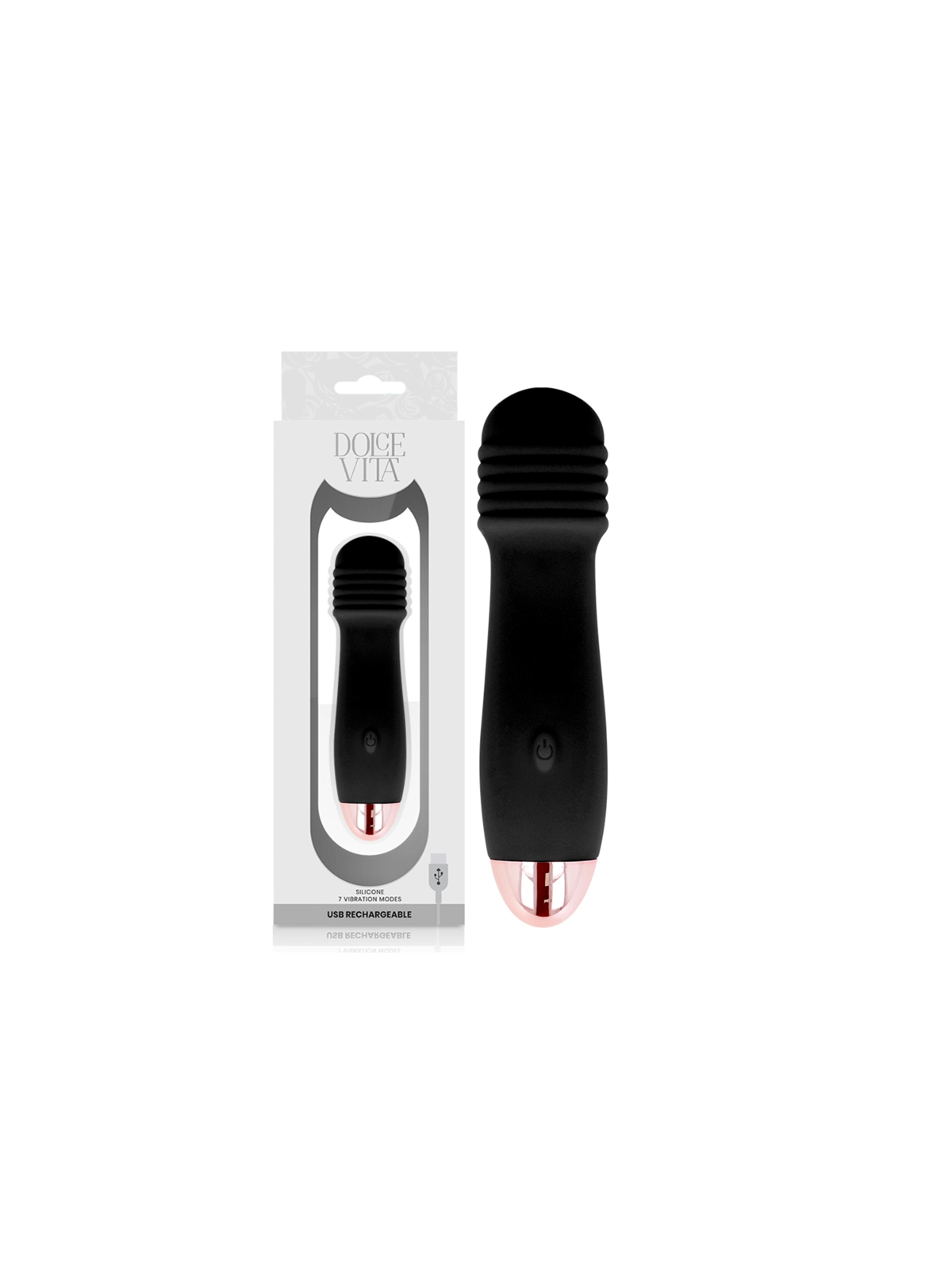 Aufladbarer Vibrator Drei Schwarz 7 Geschwindigkeit von Dolce Vita