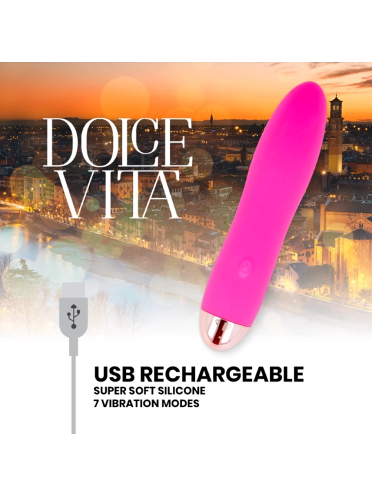 Aufladbarer Vibrator Vier Rosa 7 Geschwindigkeiten von Dolce Vita