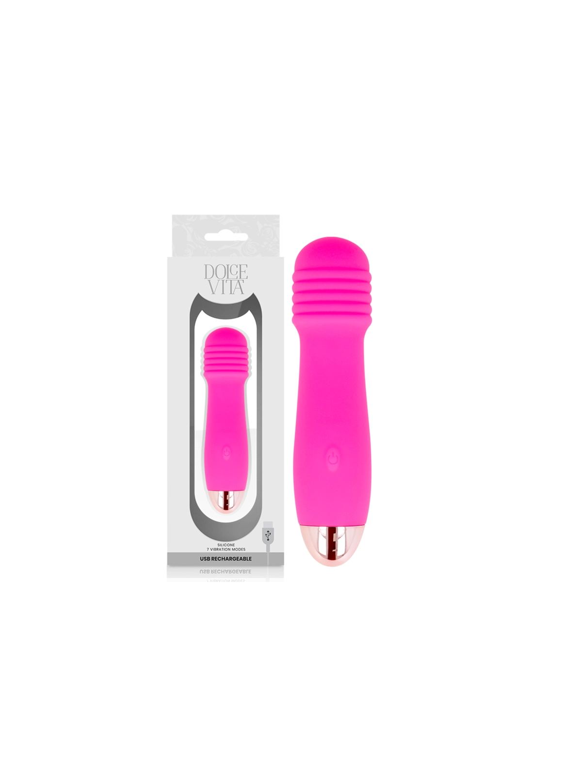 Aufladbarer Vibrator Drei Rosa 7 Geschwindigkeiten von Dolce Vita