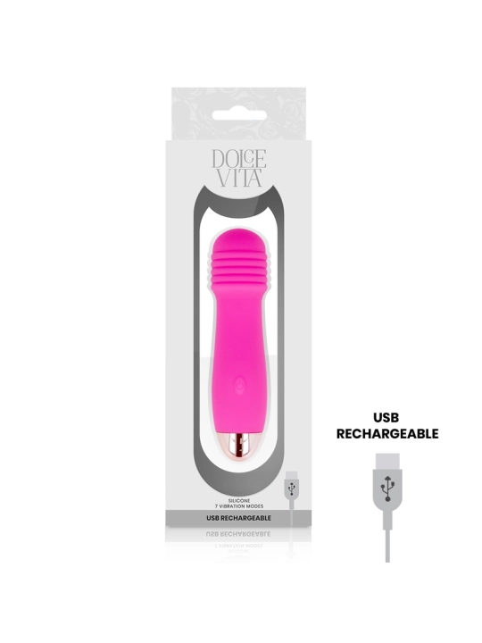 Aufladbarer Vibrator Drei Rosa 7 Geschwindigkeiten von Dolce Vita