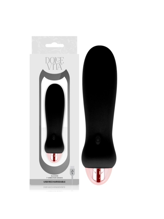 Aufladbarer Vibrator Fünf Schwarz 7 Geschwindigkeiten von Dolce Vita