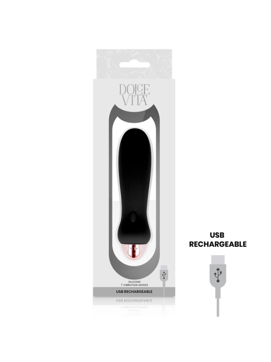 Aufladbarer Vibrator Fünf Schwarz 7 Geschwindigkeiten von Dolce Vita