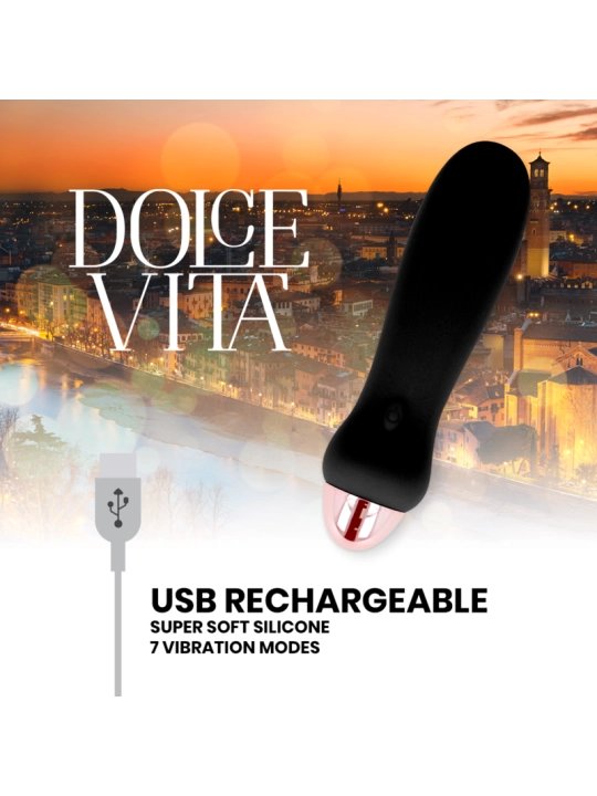 Aufladbarer Vibrator Fünf Schwarz 7 Geschwindigkeiten von Dolce Vita