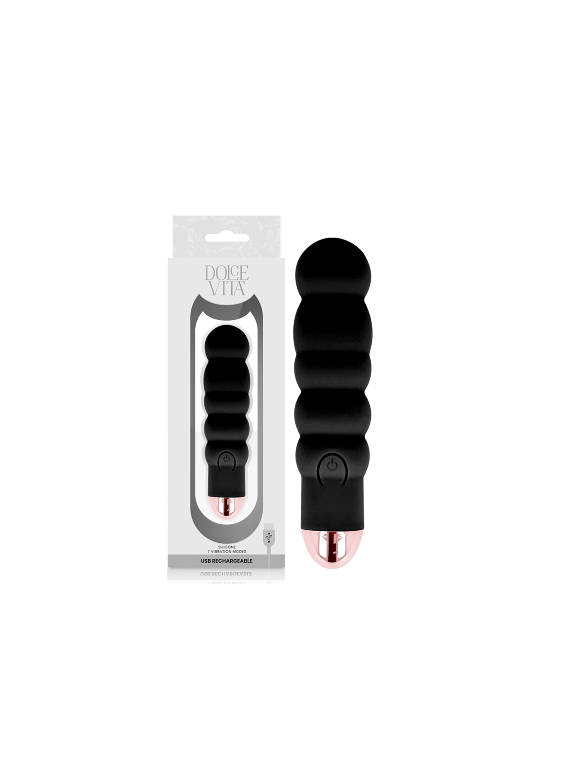 Aufladbarer Vibrator Sechs Schwarz 7 Geschwindigkeiten von Dolce Vita