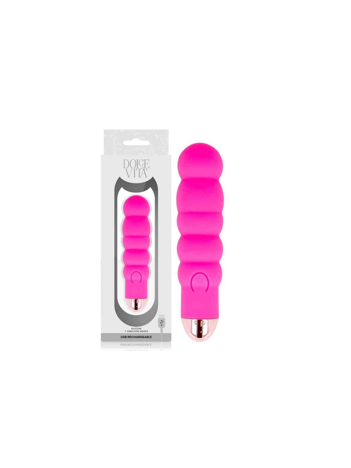 Aufladbarer Vibrator Sechs Rosa 7 Geschwindigkeiten von Dolce Vita