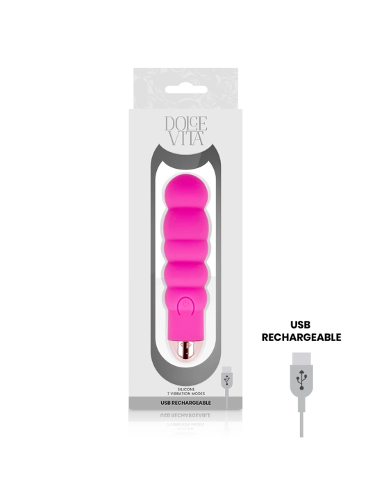 Aufladbarer Vibrator Sechs Rosa 7 Geschwindigkeiten von Dolce Vita