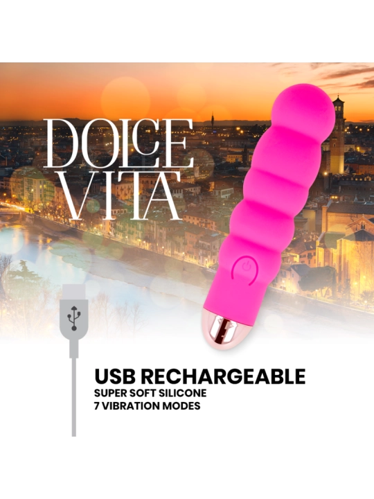 Aufladbarer Vibrator Sechs Rosa 7 Geschwindigkeiten von Dolce Vita