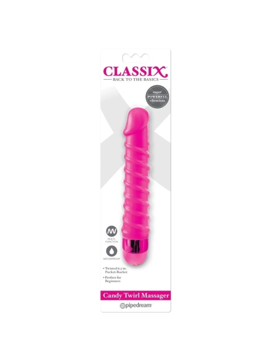 Candy Twirl Vibrierendes Massager 16,5 cm Rosa von Classix