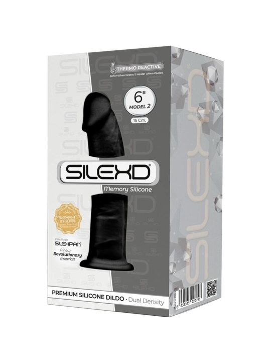 Model 2 Realistischer Penis Premium Silexpan Silikon Schwarz 15 cm von Silexd