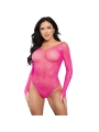 LANGÄRMELIGER BODYSUIT MIT KRISTALLMUSTER IN PINK ONE SIZE (S-L) VON LEG AVENUE