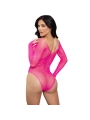 LANGÄRMELIGER BODYSUIT MIT KRISTALLMUSTER IN PINK ONE SIZE (S-L) VON LEG AVENUE