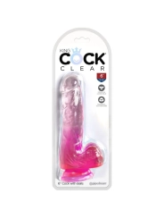 Clear Realistischer Penis mit Kugeln 13.5 cm Rosa von King Cock