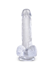 Clear Realistischer Penis mit Eieren 13.5 cm Transparent von King Cock