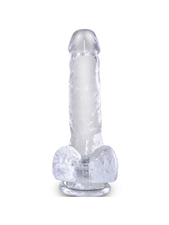 Clear Realistischer Penis mit Eieren 13.5 cm Transparent von King Cock