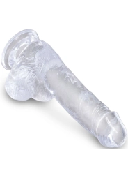 Clear Realistischer Penis mit Eieren 13.5 cm Transparent von King Cock