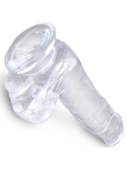 Clear Realistischer Penis mit Eieren 13.5 cm Transparent von King Cock