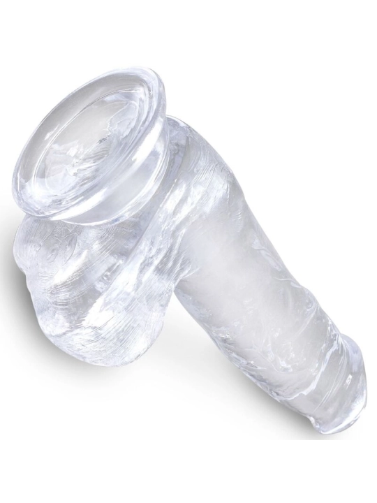 Clear Realistischer Penis mit Eieren 13.5 cm Transparent von King Cock