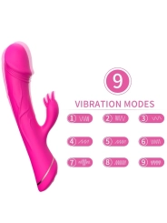 Dildo Vibrator Kaninchen Silikon Fuchsia von Armony Vibrators