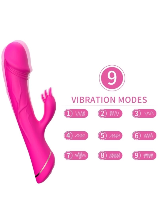 Dildo Vibrator Kaninchen Silikon Fuchsia von Armony Vibrators