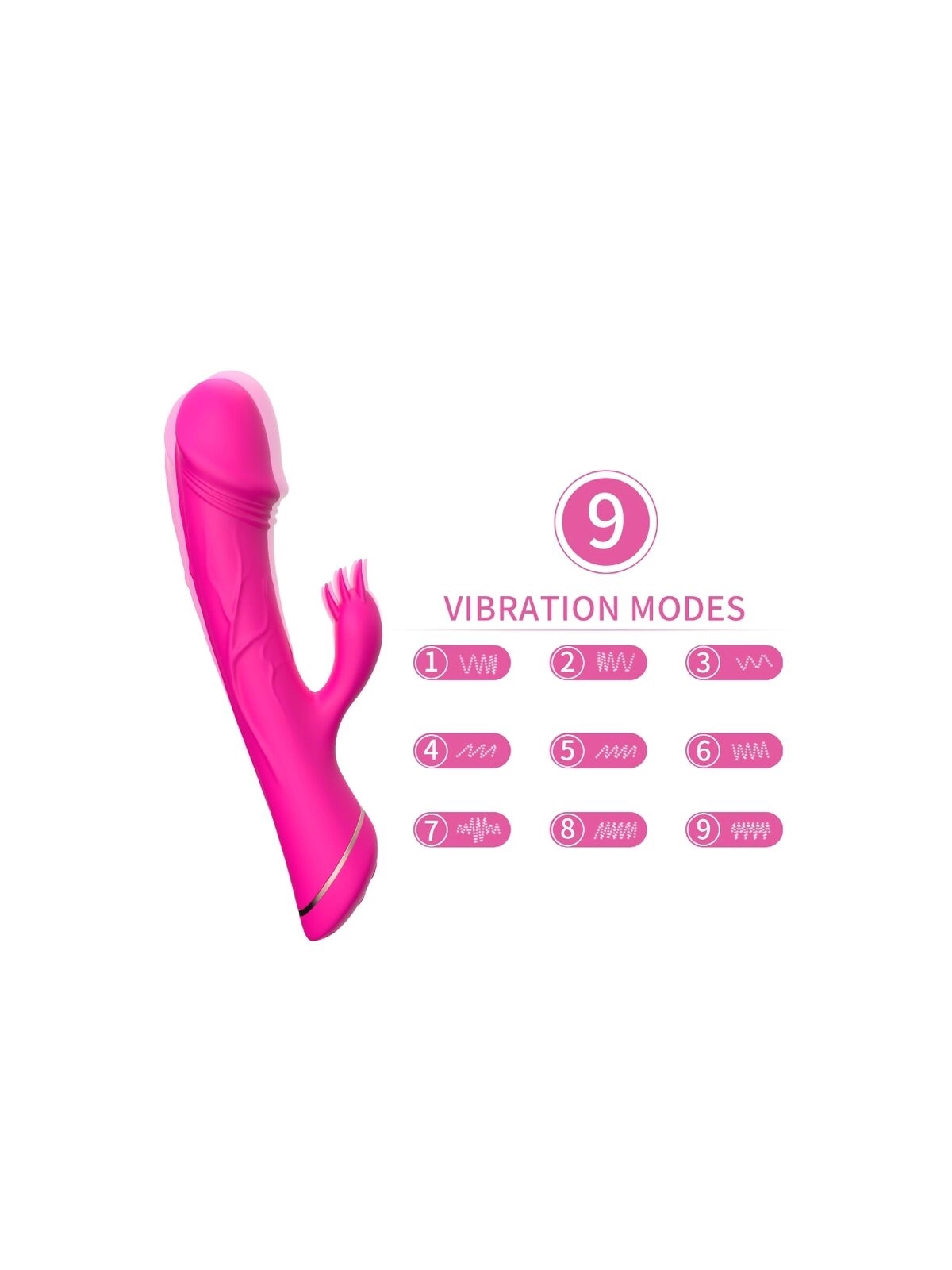 Dildo Vibrator Kaninchen Silikon Fuchsia von Armony Vibrators