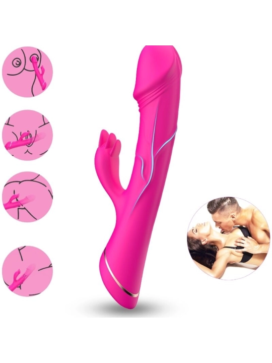 Dildo Vibrator Kaninchen Silikon Fuchsia von Armony Vibrators