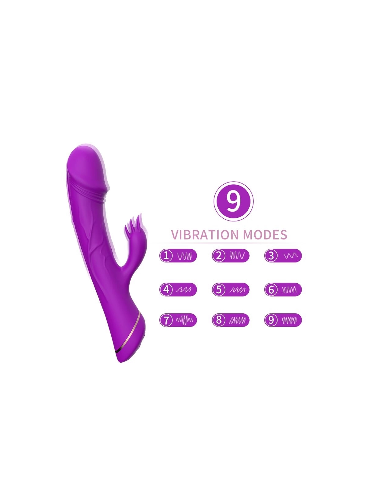 Dildo Vibrator Kaninchen Silikon Lila von Armony Vibrators