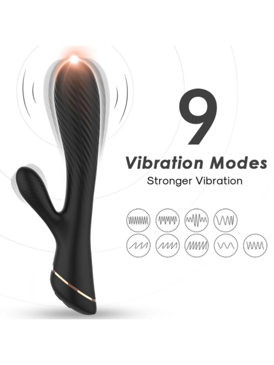 Vibrator Kaninchen Silikon Schwarz von Armony Vibrators