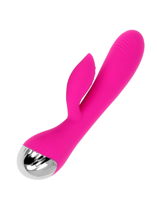 Wiederaufladbarer Vibrator mit Kaninchen 10 Vibrationsmodi 19 cm von Ohmama