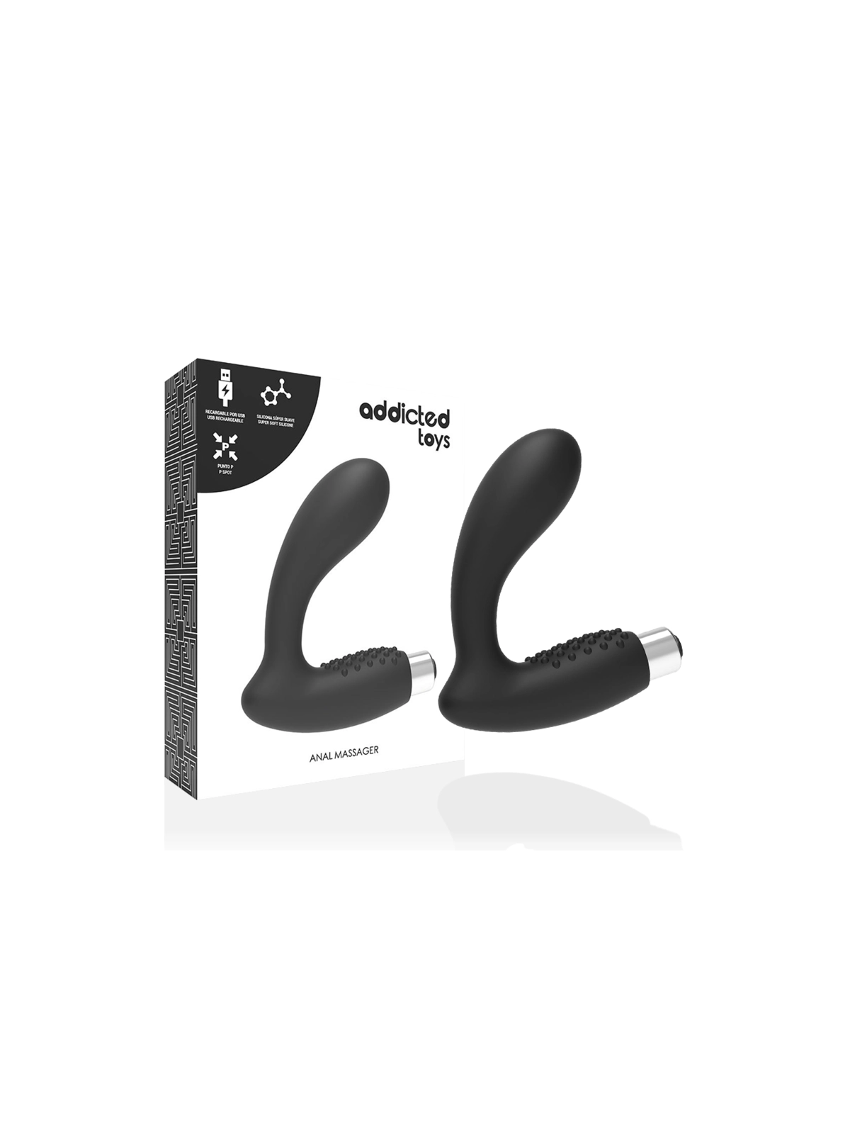 Prostatischer Vibrator Wiederaufladbar. Modell 5 - Schwarz von Addicted Toys