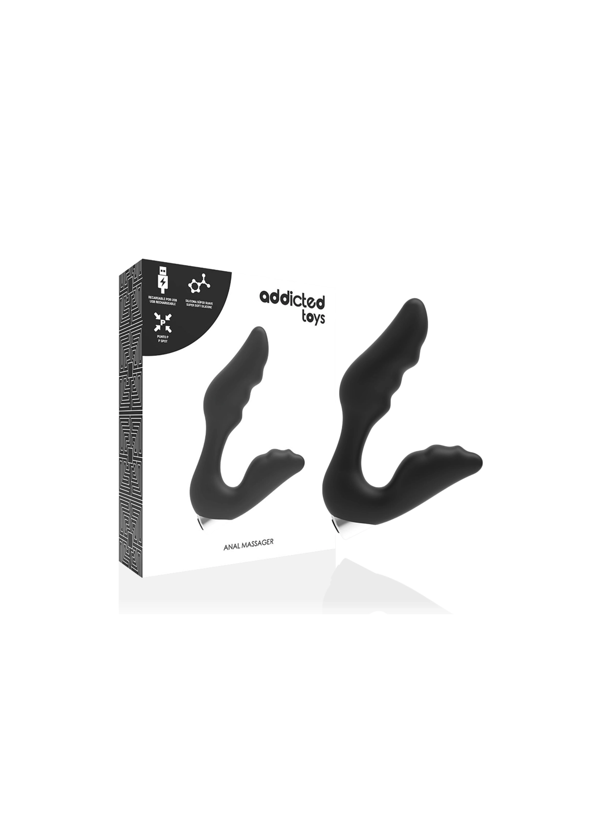 Prostatischer Vibrator Wiederaufladbar. Modell 6 - Schwarz von Addicted Toys