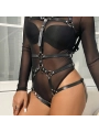 Körperharness Verstellbare Riemen Leder Schwarz One Size (S-L) von Subblime Fetish