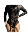 Ganzkörperharness mit Lederschnallen Schwarz One Size (S-L) von Subblime Fetish