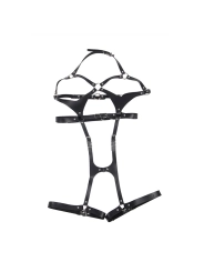 Ganzkörperharness mit Lederschnallen Schwarz One Size (S-L) von Subblime Fetish