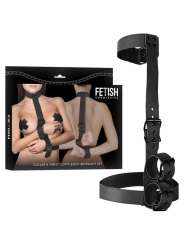 Kragen und Handgelenkmanschetten-Körperfestlege-Set von Fetish Submissive Bondage