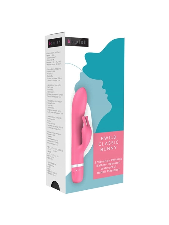 Bwild Klassisches Massager mit Kaninchen - Magenta von B Swish