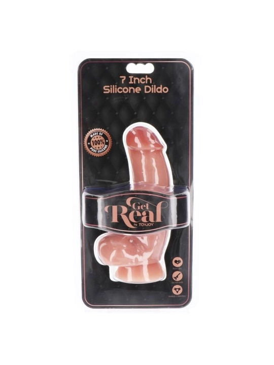 Silikondildo 18 cm mit Kugeln Beige von Get Real