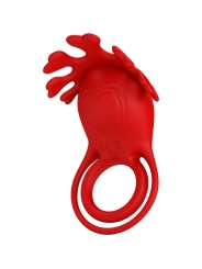 Ruben Vibratorring 7 Vibrationen Silikon Rot von Pretty Love Male