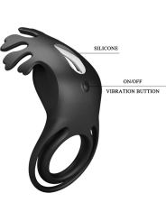 Ruben Vibratorring 7 Vibrationen Schwarzes Silikon von Pretty Love Male