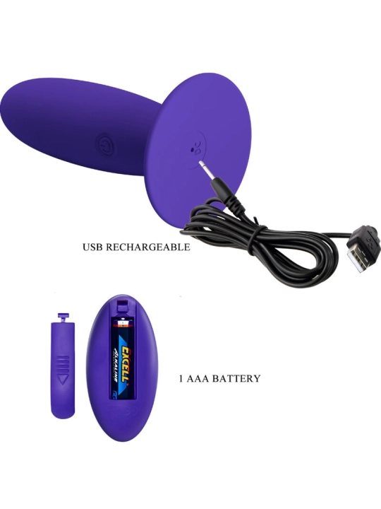 Jugendplug Analvibrator mit Fernbedienbares Violett von Pretty Love Youth