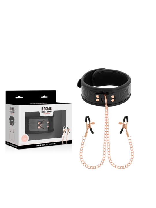 Black Edition Halsband mit Nippelklemmen von Begme Black Edition