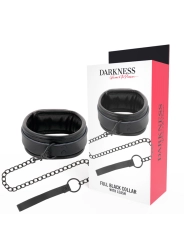 Schwarze Halskette mit Kette von Darkness Bondage