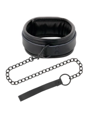 Schwarze Halskette mit Kette von Darkness Bondage