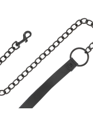 Schwarze Halskette mit Kette von Darkness Bondage