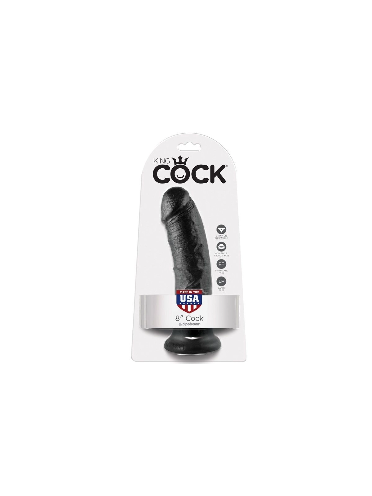 8 Dildo Schwarz 20.3 cm von King Cock